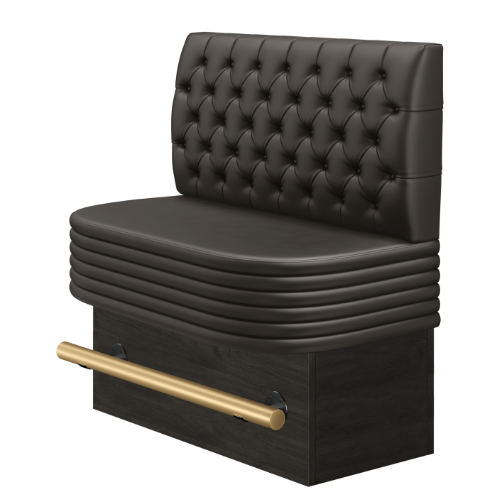 MATTHIAS | Gastro Hochbank | B:H 100 x 126 cm | Braun | Chesterfield | Leder