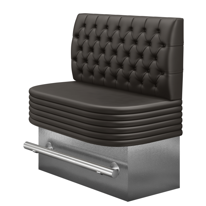 MATTHIAS | Gastro Hochbank | B:H 100 x 136 cm | Braun | Chesterfield | Leder