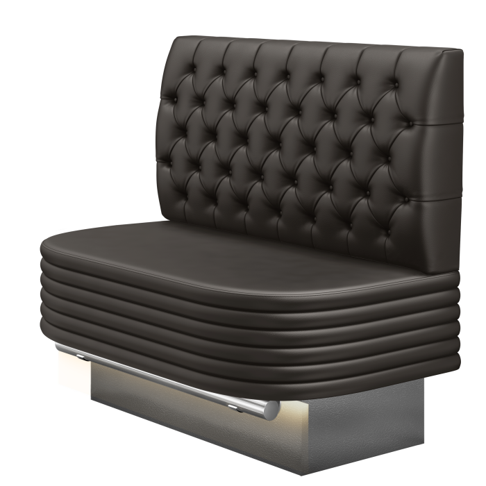 MATTHIAS | Gastro Hochbank | B:H 100 x 136 cm | Braun | Chesterfield | Leder | LED