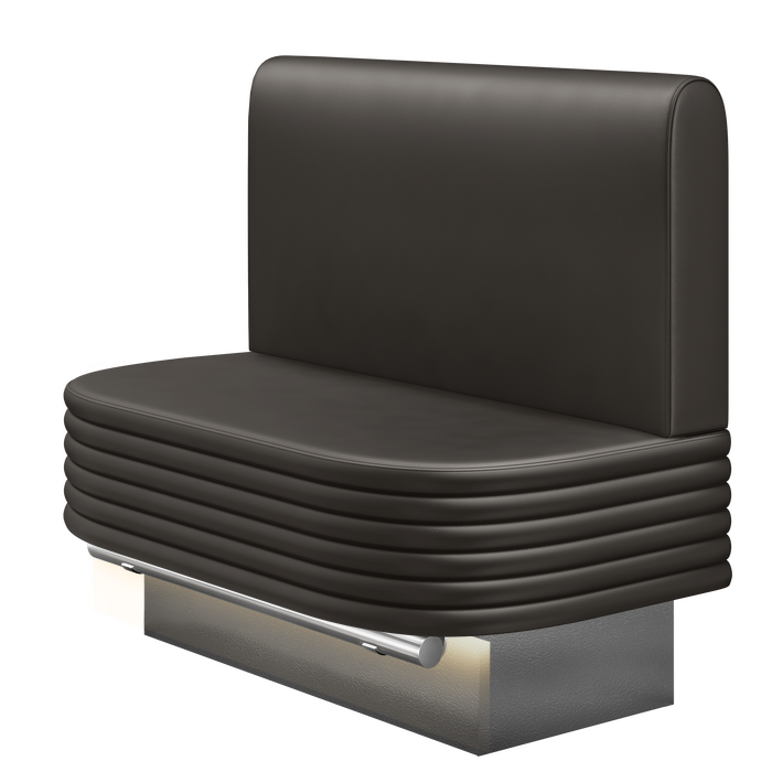 MATTHIAS | Gastro Hochbank | B:H 100 x 136 cm | Braun | Glatt/ Rund | Leder | LED