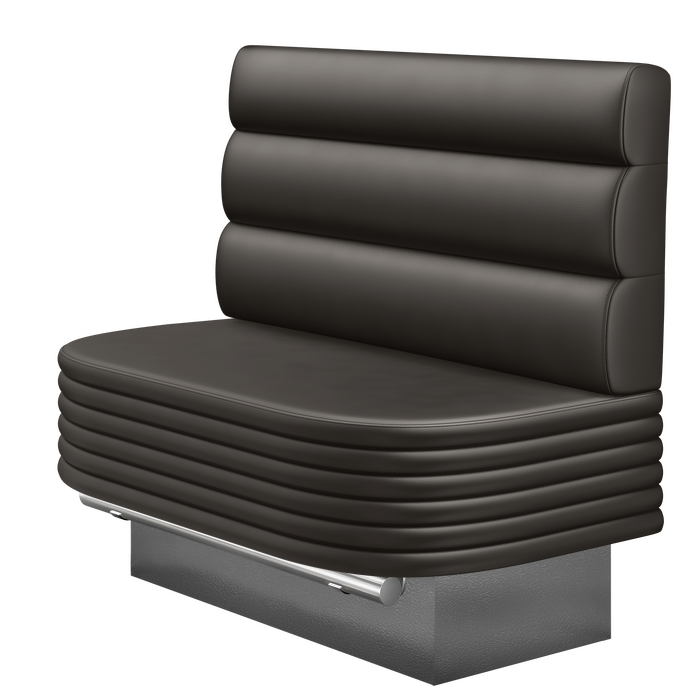 MATTHIAS | Gastro Hochbank | B:H 100 x 136 cm | Braun | Horizontal Gestreift Rund | Leder
