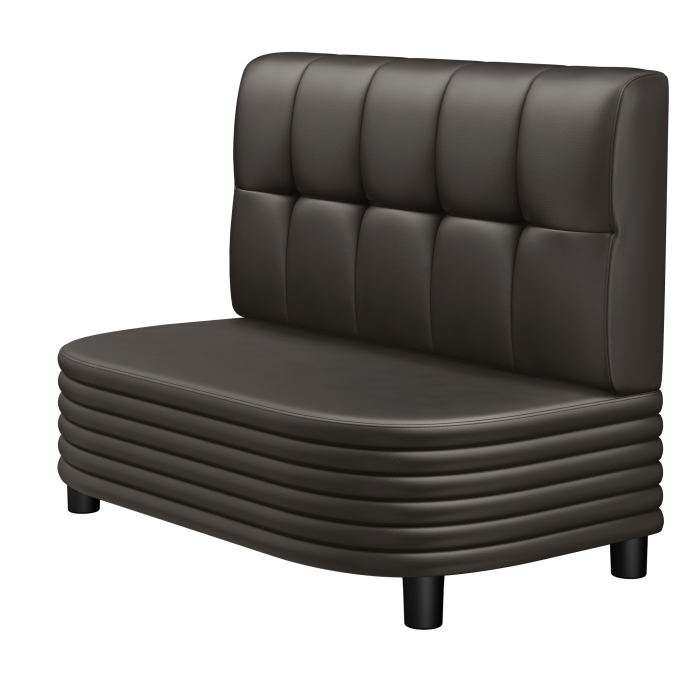MATTHIAS | Gastro Lounge Bank | B:H 100 x 94 cm | Braun | Button | Leder