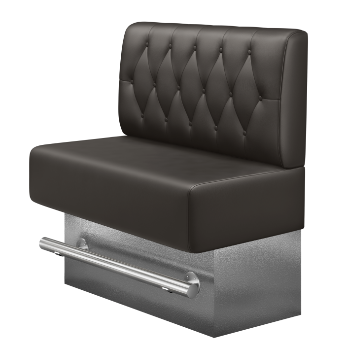 MELISSA | Gastro Hochbank | B:H 100 x 126 cm | Braun | Chesterfield Raute | Leder