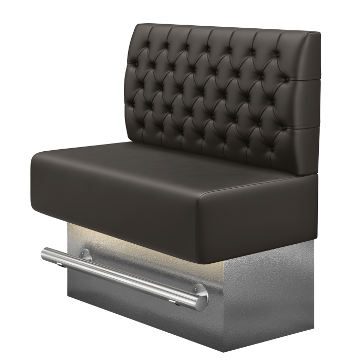 MELISSA | Gastro Hochbank | B:H 100 x 136 cm | Braun | Chesterfield | Leder | LED