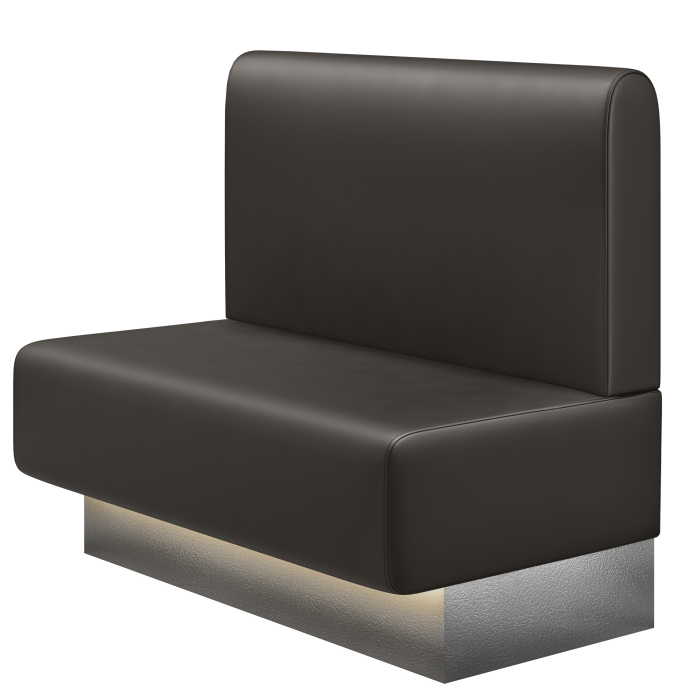 MELISSA | Gastrobank | B:H 100 x 103 cm | Braun | Glatt/ Rund | Leder | LED
