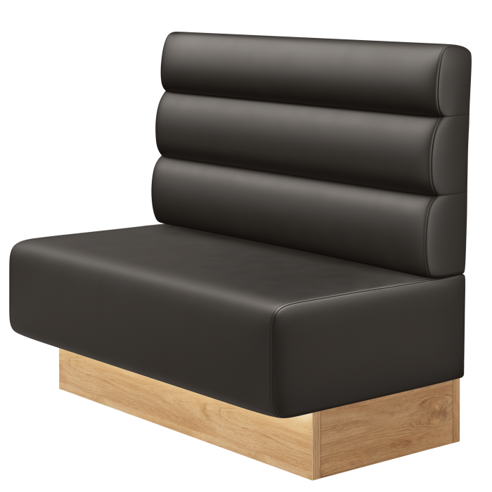 MELISSA | Gastrobank | B:H 100 x 103 cm | Braun | Horizontal Gestreift Rund | Leder | LED