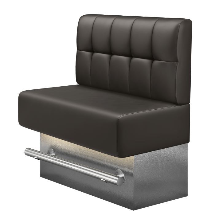 MELISSA | Gastro Hochbank | B:H 100 x 126 cm | Braun | Button | Leder | LED