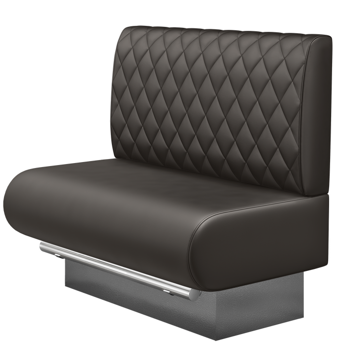 NINVA | Gastro Hochbank | B:H 100 x 136 cm | Braun | Raute | Leder