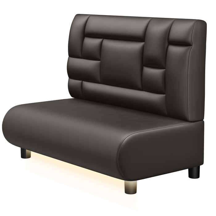 NINVA | Gastro Lounge Bank | B:H 100 x 94 cm | Braun | Tetris Design | Leder | LED