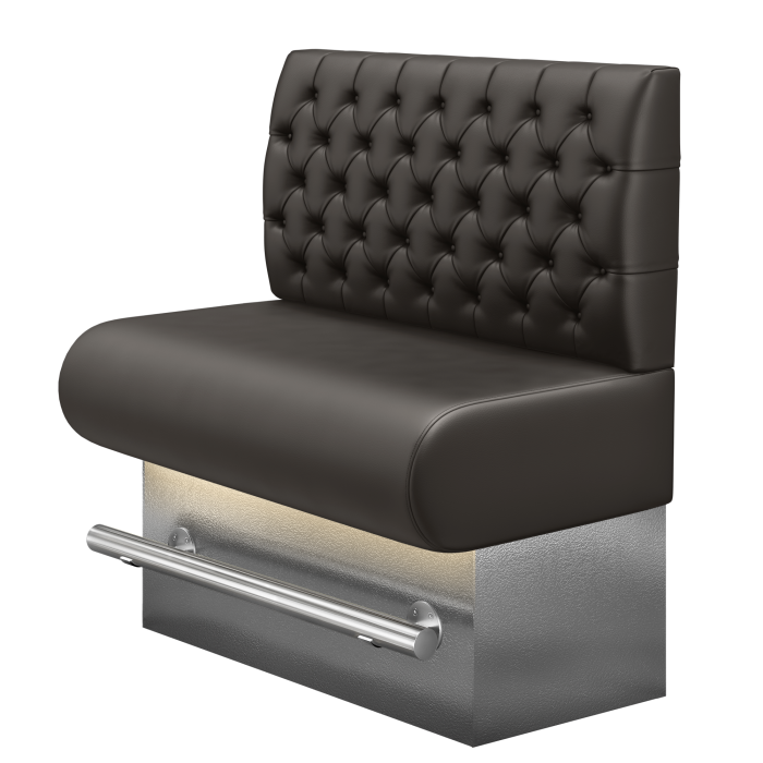 NINVA | Gastro Hochbank | B:H 100 x 136 cm | Braun | Chesterfield | Leder | LED