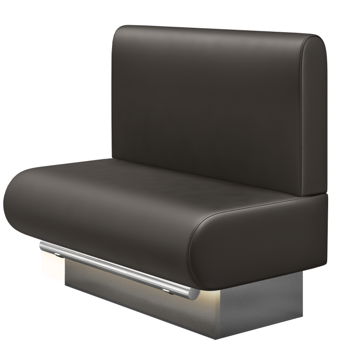 NINVA | Gastro Hochbank | B:H 100 x 126 cm | Braun | Glatt/ Rund | Leder | LED