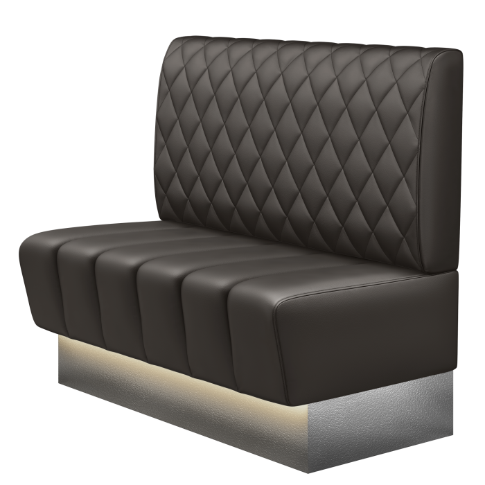 TANJA | Gastrobank | B:H 100 x 103 cm | Braun | Raute | Leder | LED