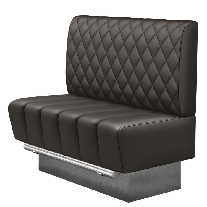 TANJA | Gastro Hochbank | B:H 100 x 136 cm | Braun | Raute | Leder