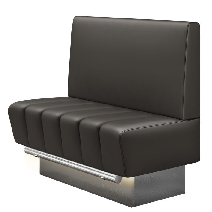 TANJA | Gastro Hochbank | B:H 100 x 136 cm | Braun | Glatt | Leder | LED