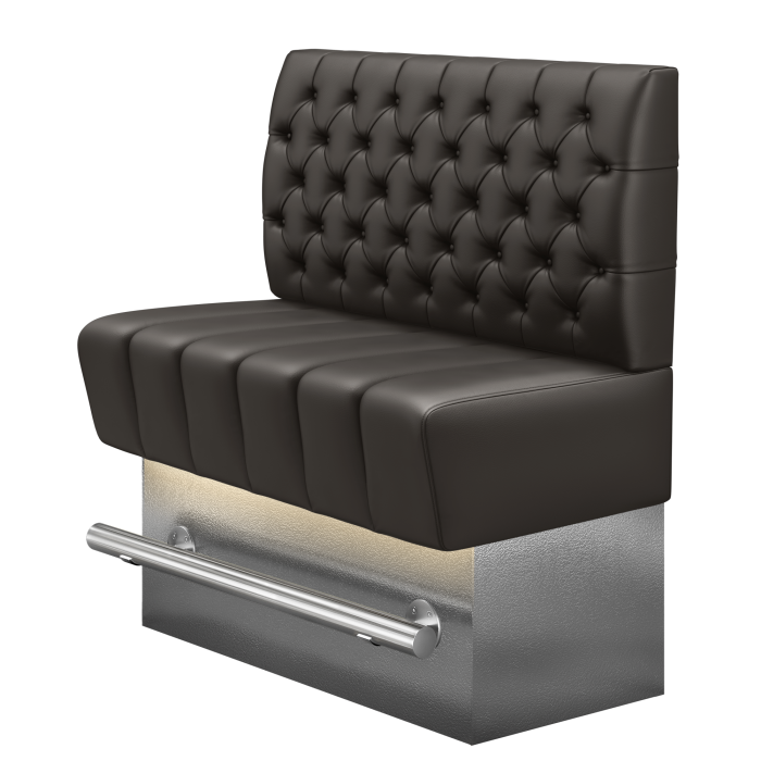 TANJA | Gastro Hochbank | B:H 100 x 136 cm | Braun | Chesterfield | Leder | LED