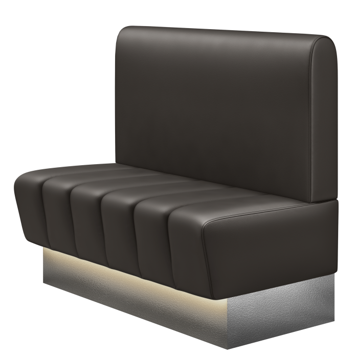 TANJA | Gastrobank | B:H 100 x 103 cm | Braun | Glatt/ Rund | Leder | LED