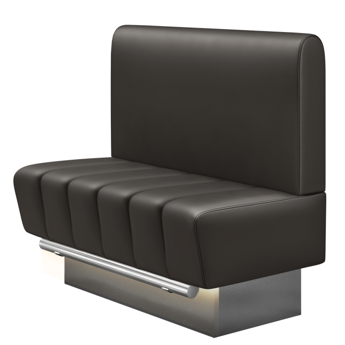 TANJA | Gastro Hochbank | B:H 100 x 136 cm | Braun | Glatt/ Rund | Leder | LED