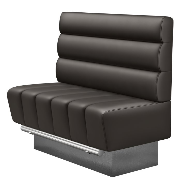 TANJA | Gastro Hochbank | B:H 100 x 126 cm | Braun | Horizontal Gestreift Rund | Leder