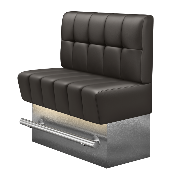 TANJA | Gastro Hochbank | B:H 100 x 136 cm | Braun | Button | Leder | LED