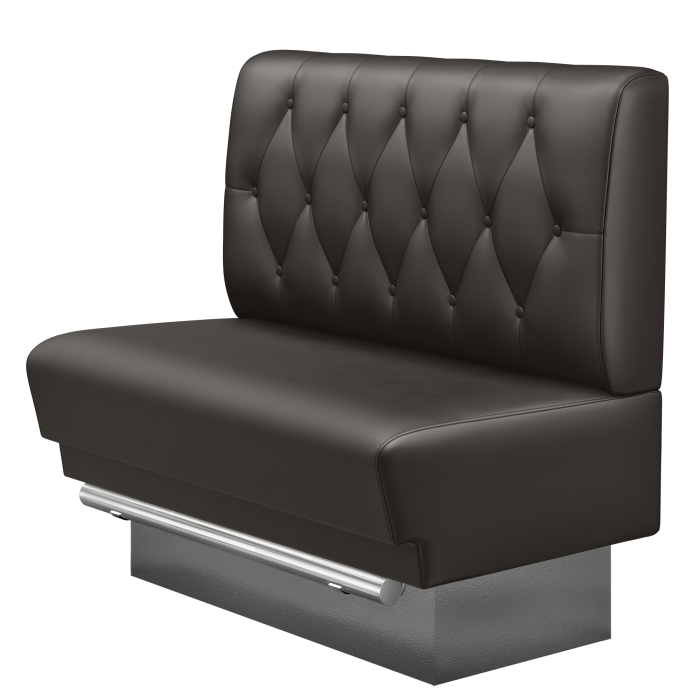 TATJANA | Gastro Hochbank | B:H 100 x 136 cm | Braun | Chesterfield Raute | Leder