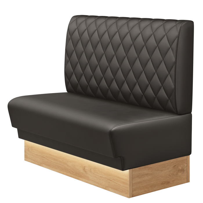 TATJANA | Gastrobank | B:H 100 x 103 cm | Braun | Raute | Leder | LED