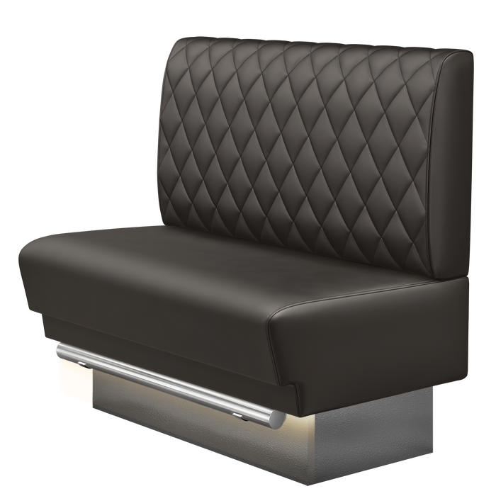 TATJANA | Gastro Hochbank | B:H 100 x 126 cm | Braun | Raute | Leder | LED
