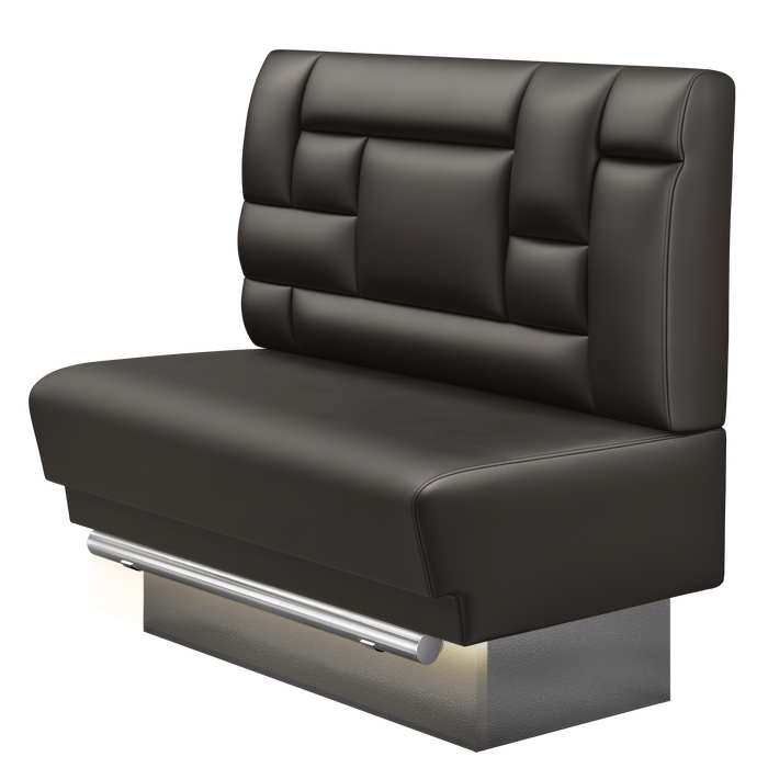 TATJANA | Gastro Hochbank | B:H 100 x 126 cm | Braun | Tetris Design | Leder | LED