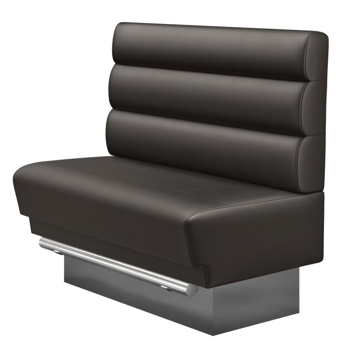 TATJANA | Gastro Hochbank | B:H 100 x 136 cm | Braun | Horizontal Gestreift Rund | Leder