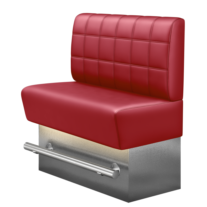 DENVER | Gastro Hochbank | B:H 100 x 126 cm | Rot | Blocks | Leder | LED