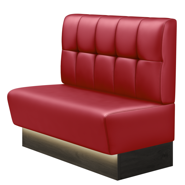 DENVER | Gastrobank | B:H 100 x 103 cm | Rot | Button | Leder | LED