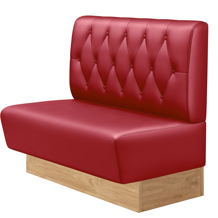 DENVER BIG | Gastrobank | B:H 100 x 103 cm | Rot | Chesterfield Raute | Leder