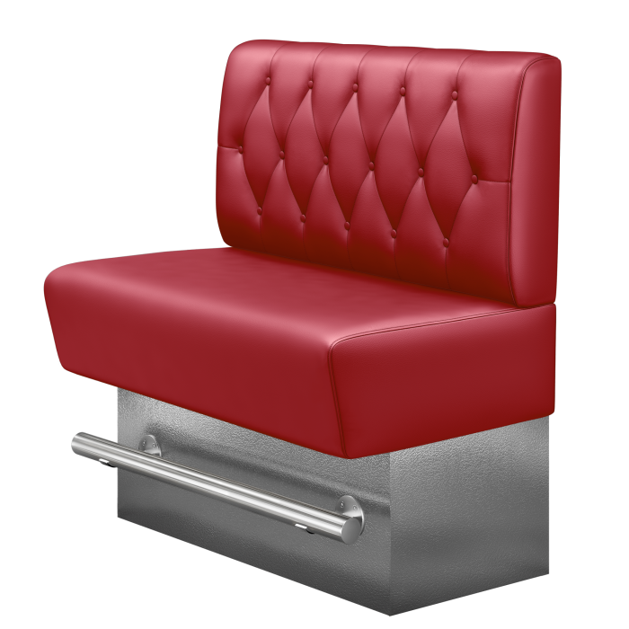 DENVER BIG | Gastro Hochbank | B:H 100 x 126 cm | Rot | Chesterfield Raute | Leder