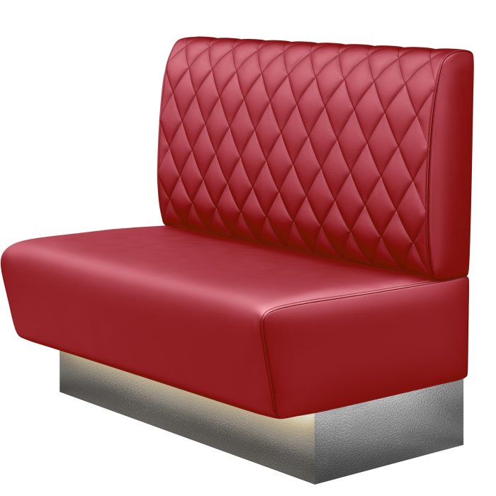 DENVER BIG | Gastrobank | B:H 100 x 103 cm | Rot | Raute | Leder | LED