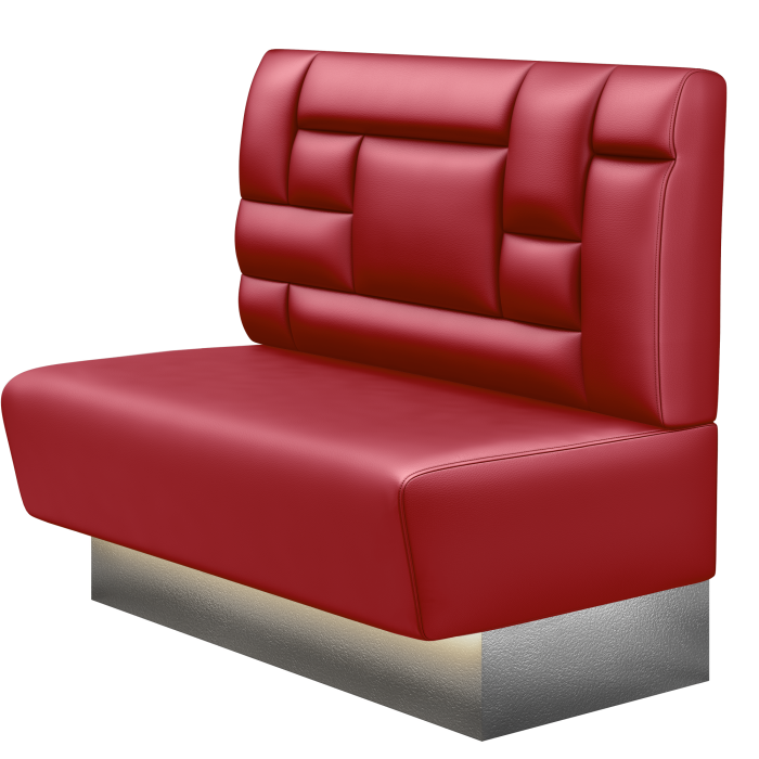 DENVER BIG | Gastrobank | B:H 100 x 103 cm | Rot | Tetris Design | Leder | LED