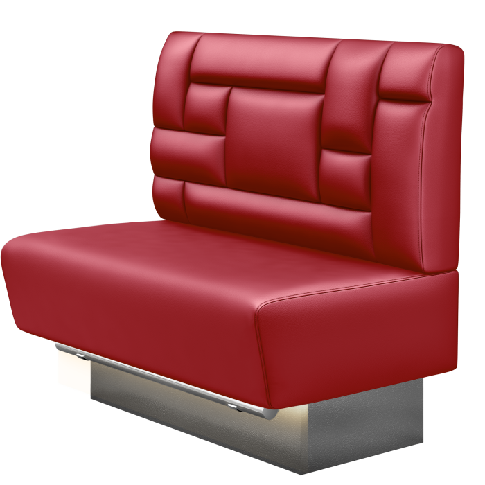 DENVER BIG | Gastro Hochbank | B:H 100 x 126 cm | Rot | Tetris Design | Leder | LED