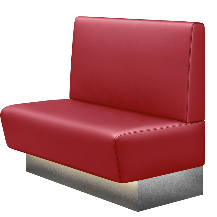 DENVER BIG | Gastrobank | B:H 100 x 103 cm | Rot | Glatt | Leder | LED