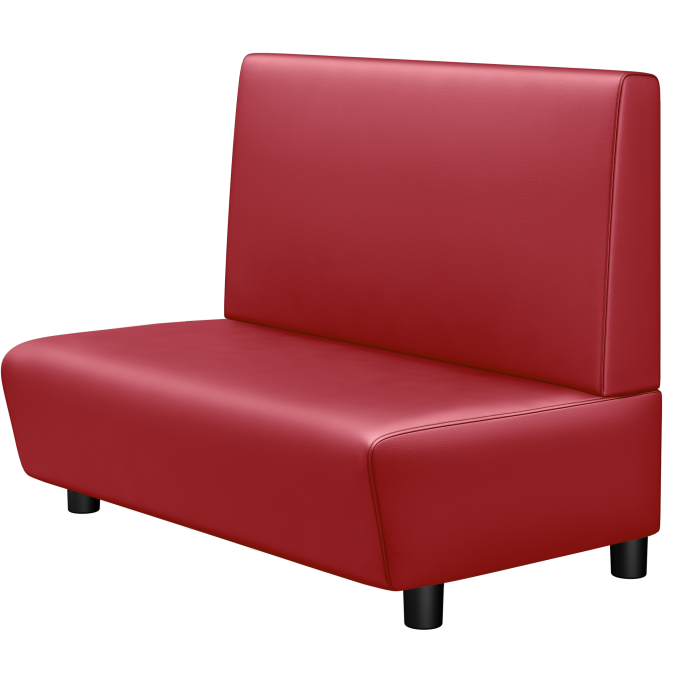 DENVER BIG | Gastro Lounge Bank | B:H 100 x 94 cm | Rot | Glatt | Leder