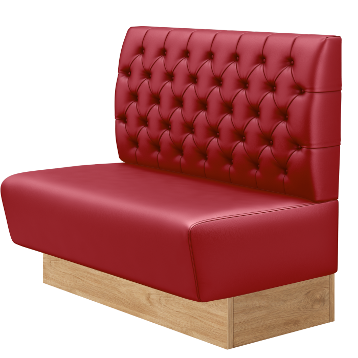 DENVER BIG | Gastrobank | B:H 100 x 103 cm | Rot | Chesterfield | Leder
