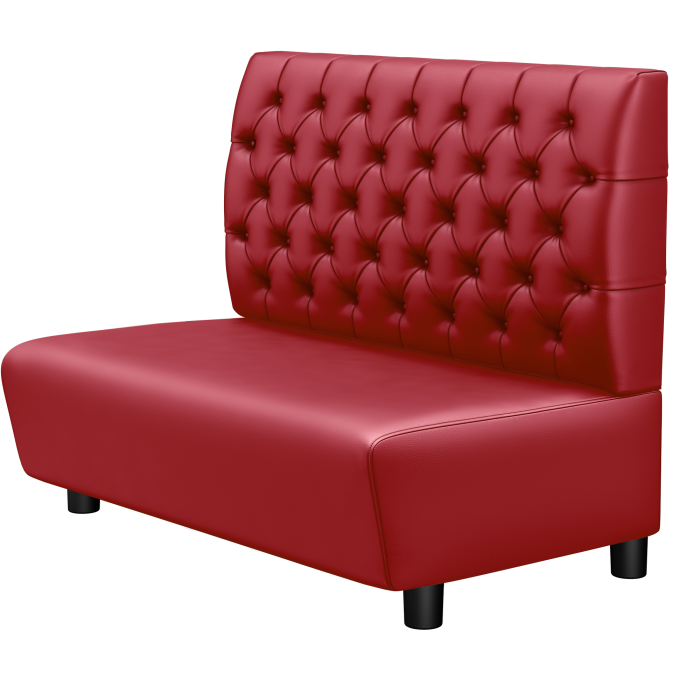 DENVER BIG | Gastro Lounge Bank | B:H 100 x 94 cm | Rot | Chesterfield | Leder