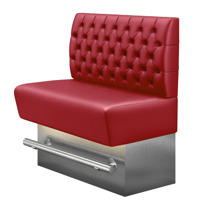 DENVER BIG | Gastro Hochbank | B:H 100 x 136 cm | Rot | Chesterfield | Leder | LED