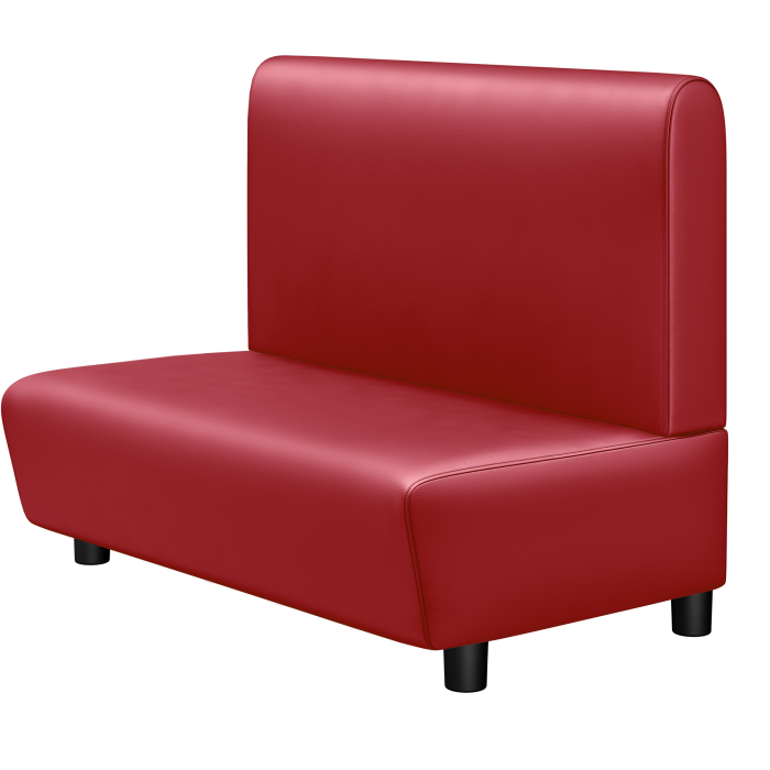 DENVER BIG | Gastro Lounge Bank | B:H 100 x 94 cm | Rot | Glatt/ Rund | Leder