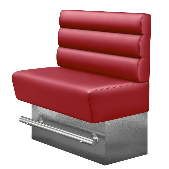 DENVER BIG | Gastro Hochbank | B:H 100 x 126 cm | Rot | Horizontal Gestreift Rund | Leder