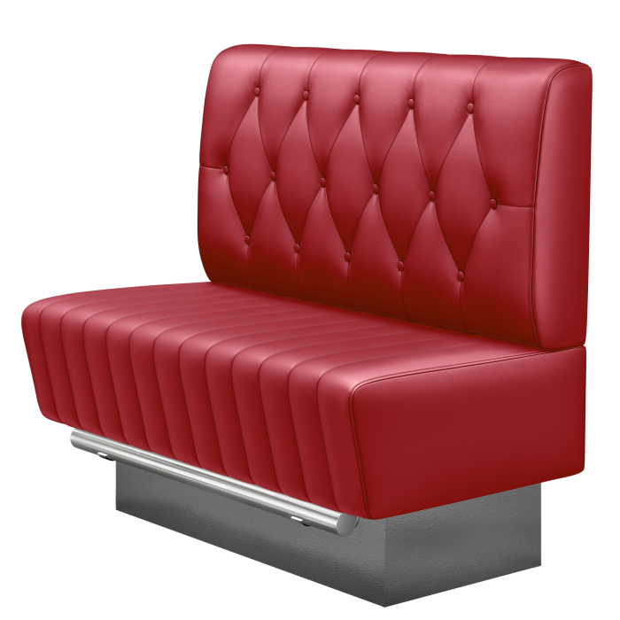 MATILDA | Gastro Hochbank | B:H 100 x 126 cm | Rot | Chesterfield Raute | Leder