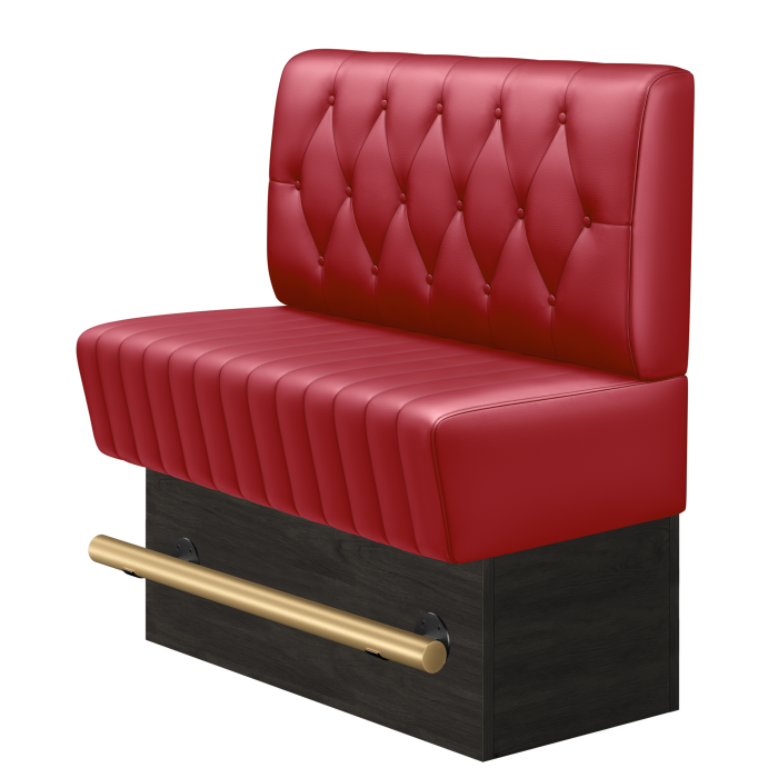 MATILDA | Gastro Hochbank | B:H 100 x 136 cm | Rot | Chesterfield Raute | Leder