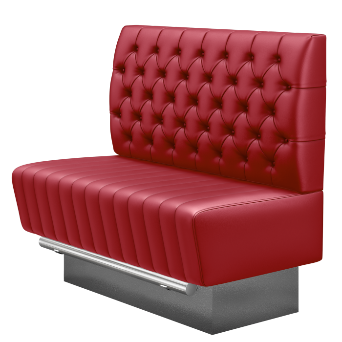 MATILDA | Gastro Hochbank | B:H 100 x 126 cm | Rot | Chesterfield | Leder