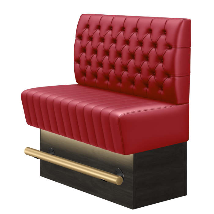 MATILDA | Gastro Hochbank | B:H 100 x 126 cm | Rot | Chesterfield | Leder | LED