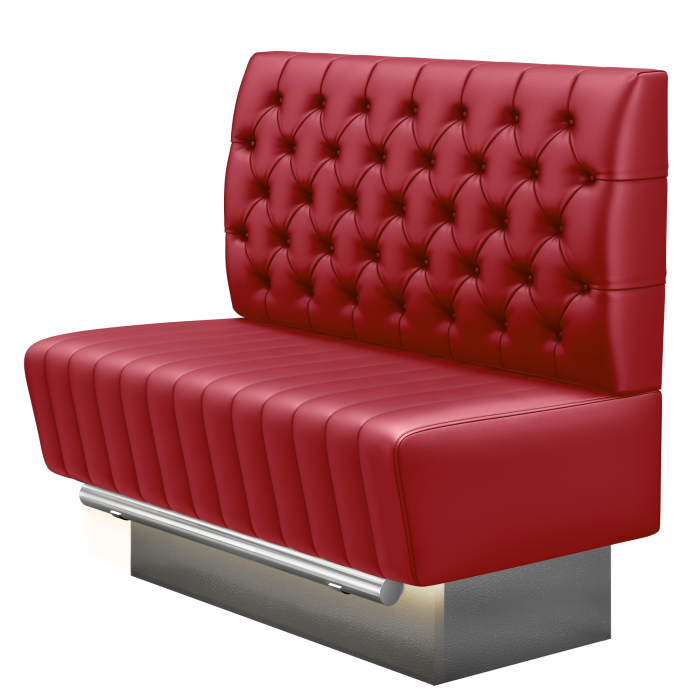 MATILDA | Gastro Hochbank | B:H 100 x 126 cm | Rot | Chesterfield | Leder | LED