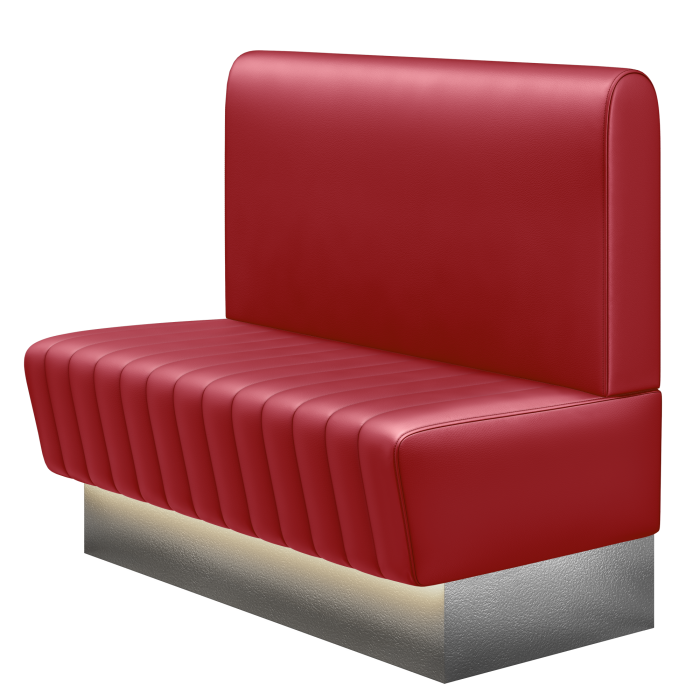 MATILDA | Gastrobank | B:H 100 x 103 cm | Rot | Glatt/ Rund | Leder | LED