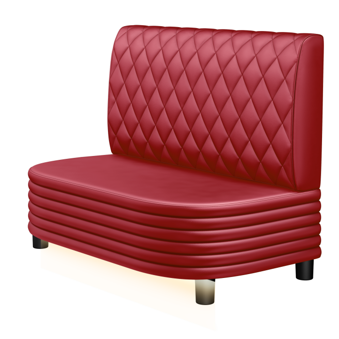 MATTHIAS | Gastro Lounge Bank | B:H 100 x 94 cm | Rot | Raute | Leder | LED