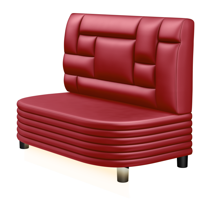 MATTHIAS | Gastro Lounge Bank | B:H 100 x 94 cm | Rot | Tetris Design | Leder | LED
